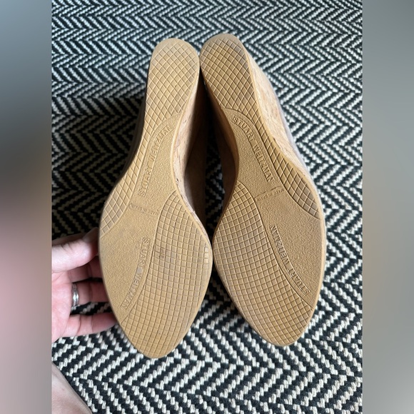 Stuart Weitzman Corkswoon Suede Leather Cork Wedge Shoes Tan Nude Size 10 - Picture 9 of 9
